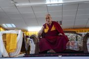 Его Святейшество Далай-лама дарует наставления студентам и преподавателям государственного мемориального колледжа им. Елеазара Джолдана. Ле, Ладак, штат Джамму и Кашмир, Индия. 2 августа 2018 г. Фото: Тензин Чойджор.