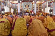 Его Святейшество Далай-лама дарует полные монашеские обеты тибетским и тайваньским монахам. Дхарамсала, Индия. 10 октября 2017 г. Фото: дост. Тензин Джампель