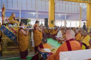 Его Святейшество Далай-лама дарует посвящение одиночного Ямантаки. Бодхгая, штат Бихар, Индия. 21 января 2018 г. Фото: Лобсанг Церинг.